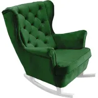 Domo DomoHome Fauteuil de relaxation Fauteuil avec accoudoirs Fauteuil TV Lounge Fauteuil rembourré Fauteuil Couch Fauteuil de salon Fauteuil à oreilles | 102x81x95cm | Green_29849