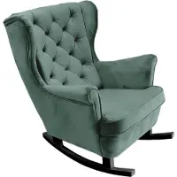 Domo DomoHome Fauteuil de relaxation Fauteuil avec accoudoirs Fauteuil TV Lounge Fauteuil rembourré Fauteuil Couch Fauteuil de salon Fauteuil à oreilles | 102x81x95cm | Green_29853