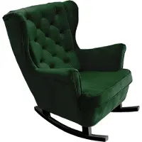 Domo DomoHome Fauteuil de relaxation Fauteuil avec accoudoirs Fauteuil TV Lounge Fauteuil rembourré Fauteuil Couch Fauteuil de salon Fauteuil à oreilles | 102x81x95cm | Green_29847