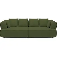 Domo DomoHome AULA BigSofa avec profondeur d'assise réglable, sans fonction couchage, dossiers réglables – Design moderne, grand confort, dimensions : 284 x 111 x 84/75 cm, couleur : vert