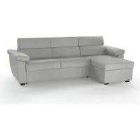 Dmora Tolle - Canapé-lit avec méridienne, 285x160 cm gris clair, déhoussable Italie