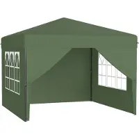 NaiZy Tente pliante pop-up 3 x 3 m, montage rapide à l'aide d'un seul bouton, imperméable et résistante aux UV, avec 4 panneaux latéraux, sac de transport inclus – Vert