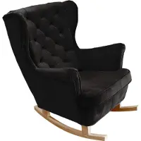 Domo DomoHome Fauteuil de relaxation Fauteuil avec accoudoirs Fauteuil TV Lounge Fauteuil rembourré Fauteuil Couch Fauteuil de salon Fauteuil à oreilles | 102x81x95cm | Black_29884