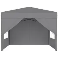 NaiZy , stand pliant pop-up 2,5 x 2,5 m, montage rapide à l'aide d'un seul bouton, imperméable et résistant aux UV, avec 4 panneaux latéraux, sac de transport inclus – Argent
