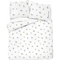 Detexpol Linge de lit, parure de lit en satin, 100 % coton, haute qualité, 200 x 220, 5803b, blanc, motifs floraux