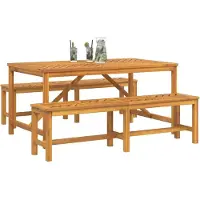 vidaXL Ensemble de jardin 3 pcs brun bois massif acacia