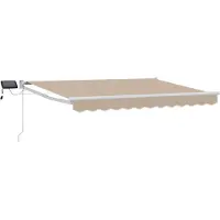 vidaXL Store à bras articulés manuel avec LED, beige et blanc, 3 x 2,5 m