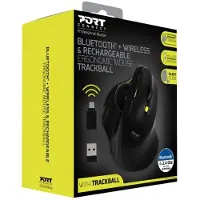 Port Designs Maus ERGONOMIC RECHARGEABLE BLUETOOTH TRACK BALL Maus professionnel ergonomique rechargeable avec Trackball (900719)