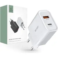 Tech-Protect Télécharger 1x USB-A 1x USB-C 3 A (9589046926792) (30 W, 2 ports), Chargeur USB, Blanc