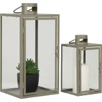 House Nordic Corfu lampe lanterne lot de 2 vert.