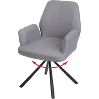 Mendler Chaise de salle à manger HWC-H71, chaise de cuisine fauteuil chaise, pivotante auto position tissu/textile acier ~ gris clair