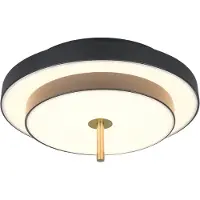 TRIO Plafonnier LED, noir et or, Switch Dimmer, D 40 cm
