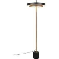 TRIO Lampadaire moderne Keaton noir avec or