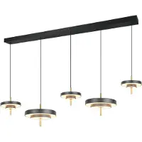 TRIO Suspension 5 lumières Keaton noir avec or