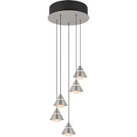 TRIO Suspension design Romeo Nickel 5 lumières