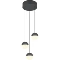 Reality Lampe pendante à 3 lampes Senta Anthracite ronde