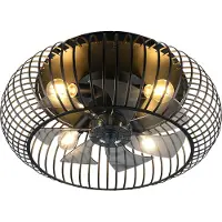 TRIO Éventail noir Johanna Ø 61cm