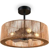 TRIO Ventilateur de rotin Smillum Ø 61cm