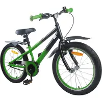 vidaXL Vélo pour enfants 18 pouces, pour les 5-7 ans, vert et noir