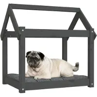 Syfax Lit pour chien Gris 71x55x70 cm Bois de pin solide