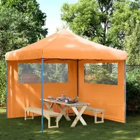 Prolenta Maison Exclusive - Tente de réception pliable Pop-Up avec 2 panneaux latéraux, orange