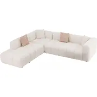 AEA Designer Beiges Ecksofa Luxus Stoffsofa Wohnzimmer Couchen