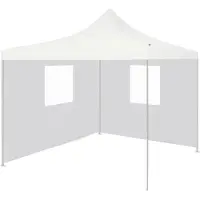 Syfax Tente de réception pliable avec 2 parois 2x2 m Acier Blanc