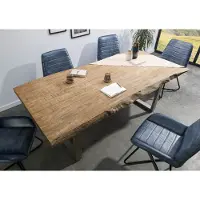 MASSIVMOEBEL24.DE MASSIVMOEBEL24 | Table à manger 200x100 en bois de manguier laqué beige pieds en U gris FREEFORM 5
