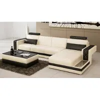 AEA Canapé en cuir Canapé salon Canapé d'angle en L Design Canapé moderne L6010C