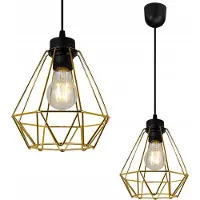 Light11 HOME Light-Home Corral Lampe à suspendre - Plafonnier industriel - Suspension en métal - 1-flamme, noir et or