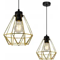 Light11 HOME Light-Home Corral Lampe à suspendre - Plafonnier industriel - Suspension en métal - 1-flamme, noir et or