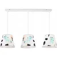 Light11 HOME Lampe à suspendre pour chambre d'enfant - Plafonnier - Suspension en métal avec abat-jour - Classique à 3 flammes, bleu clair et orange, Bambi
