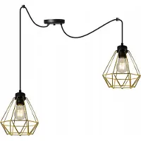Light11 HOME Light-Home Spider Corral Lampe à suspendre - Plafonnier industriel - Suspension en métal - 2-flamme, noir et or
