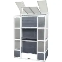 HOME DELUXE Serre adossée YANA GREEN – Gris | Serre en aluminium avec panneaux en polycarbonate pour terrasse et jardin