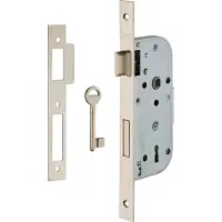 Thirard Serrure encastrable à clé pour porte de chambre, 1/2 tour, axe 40mm, bouts carrés, 1 clé -