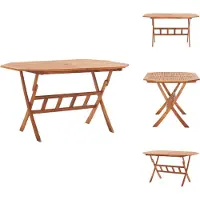 vidaXL Table de jardin pliante 135 x 85 x 75 cm Bois massif Acacia - Tables de jardin