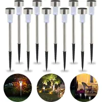 Relaxdays Lampe solaire à LED, set de 10 pièces