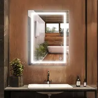 OHMG WYCTIN Miroir de salle de bain LED Miroir de salle de bain éclairé Miroir mural 50x70cm