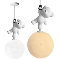 Toolight Lampe Suspendue Rea G166-1Cp Blanc, Noir