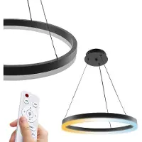 Horoz Suspension LED 35 W, 3CCT, 2450 lm, ronde, noire, dimmable, avec télécommande HARVEY