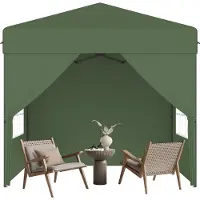 YRHome : pavillon de jardin pop-up 2,5 x 2,5 m, montage rapide à un bouton, imperméable et résistant aux UV, avec 4 parois latérales, sac de transport inclus – Vert