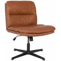 HOME DELUXE Chaise pivotante rétro LUYA – Marron/Cognac | Chaise de bureau réglable en hauteur au design vintage