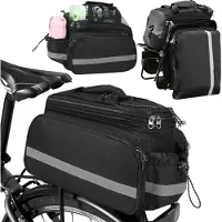 Dnntunk Sacoches de vélo pour porte-bagages, sacoche de vélo pour porte-bagages, sacoche de selle imperméable, sac à dos, sac à main, sac à bandoulière
