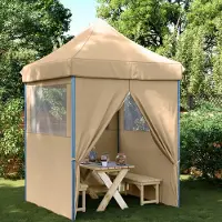 Prolenta Maison Exclusive - Tente de réception pliable Pop-Up avec 4 panneaux latéraux, beige