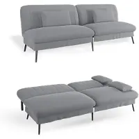 COMHOMA Canapé-lit pliable avec fonction couchage - Canapé 2 en 1, canapé-lit multifonctionnel avec grande surface de couchage, canapé-lit peu encombrant Gris
