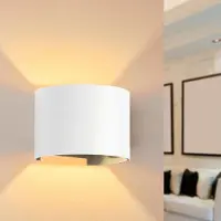 Silamp Applique Murale Blanche LED 6W IP54 Rond - Blanc Chaud 2300K - 3500K