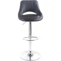 G21 Chaise de bar Aletra en simili-cuir, noir matelassé
