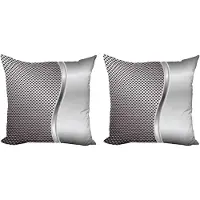 KOZMOS TEKSTİL VE GERİ DÖNÜŞÜM SANAYİ TİCARET LİMİTED ŞİRKETİ ABAKUHAUS Gris Set de taies d'oreiller (2pcs), Refroidir l'arrière-plan avec le haut-parleur en forme de grille carrée Démontrer l'impression industrielle de conception de fer, 60 x 60 cm, Gris