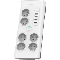 Philips SPN7060WA/60 parasurtenseur Blanc 6 prise(s) CA 2 m