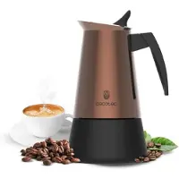 Cecotec Cafetière Italienne Piccolina 400 Bronze. 200ml, 4 Tasses de Café, Acier Inoxydable, Compatible Toutes Surfaces